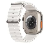Apple Watch 42mm Uyumlu Kordon Ocean Silikon Yumuşak Esnek Metal Tokalı Zore KRD-75 Kayış
