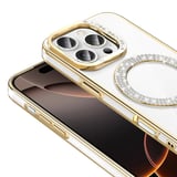 Apple iPhone 16 Pro Max Uyumlu Kılıf Pırlanta Taş Tasarımlı M-safe Şarj Özellikli Zore Karetta Silikon Kapak