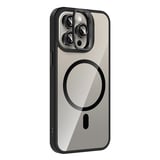 Apple iPhone 15 Pro Max Uyumlu Kılıf Standlı ve Kamera Lens Hediyeli M-Safe Şarj Özellikli Zore Etro Kapak