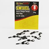 Extra Carp Quick Change Swivels With Ring /10 Pcs Hızlı Fırdöndü
