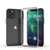 iPhone 12 Kılıf İnce ve Esnek Şeffaf Süper Silikon