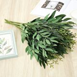 Yapay Çiçek Zeytin Yaprağı Demeti 5 Dallı 50cm Yeşil