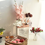 Yapay Çiçek Pembe Sümbül Tek Dal Tomurcuklu 85*15cm Kumaş Çiçek Uzun Dal