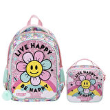Muggle 2 Bölmeli Live Happy Okul + Termoslu Beslenme Çantası