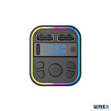 Global G39 Fm Handsfree Bluetooth Modülatör MP3 Player Type-C Çıkışlı Araç Şarj Aleti WNE1108