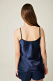 Belinda Top-Navy Saten Bustiyer Lacivert