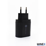 Global Dijital Göstergeli PD20W Type-C+UsbA Çift Çıkışlı Şarj Aleti Başlığı WNE0128