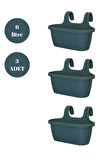 Askılı Balkon Saksısı Bahçe Saksısı Orta Boy Saksı 6 Litre 3 Adet 37x27x25