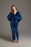 Pijama Takım Sabahlık Büstiyer Pantolon LP1411 3'lü Set
