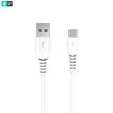 Global Y100C 2.4A UsbA to Type-C Kablolu Hızlı Şarj Aleti Set Beyaz