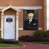 Mavi Gözlü Ulu Önder Gazi Mustafa Kemal Atatürk Portre - Poster Bayrak 100x150 Cm