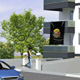 Siyah Osmanlı Arması Sancağı Bayrak -150x225 Cm (1,5 Metre X 2,25 Metre)