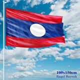 Laos Bayrağı - 100x150 Cm (1 Metre X 1,5 Metre) - Raşel Kumaş