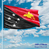 Papua Yeni Gine Bayrağı - 100x150 Cm (1 Metre X 1,5 Metre) - Raşel Kumaş