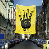 Raşel Kumaş Rabia Bayrak -( Tek Vatan, Tek Devlet, Tek Bayrak, Tek Millet ) 400x600 Cm