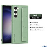 Global Samsung Galaxy S24 Uyumlu Premium Case Parmak Askılı Telefon Kılıfı Yeşil WNE1094