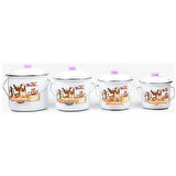 Alev Emaye Bakraç  Yoğurt Bağraç Bakliyat Kabı Seti 16 cm