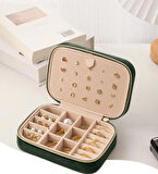 GMN-1 Seyahatleriniz için Kadife Kaplı Fermuarlı Mücevher Kutusu, Taşınabilir Takı Düzenleyicisi , Organizeri