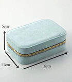 GMN-1 Seyahatleriniz için Kadife Kaplı Fermuarlı Mücevher Kutusu, Taşınabilir Takı Düzenleyicisi , Organizeri