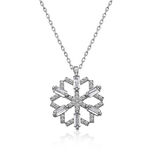 925 Ayar Gümüş Baget Taşlı Kar Tanesi Kadın Gümüş Kolye