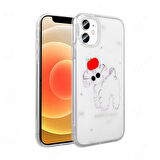 iPhone 11 Kılıf Şeffaf Desenli Figürlü Folk Sert Kapak Sevimli Köpek