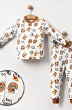 Kız Çocuk Desenli Pamuklu 2'li Pijama Takımı