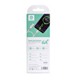 Global S01C 6A 67W Fast Charging UsbA to Type-C Data ve Hızlı Şarj Kablosu 1M Beyaz