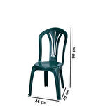 Omnipazar MT-GF193 Foglia Plastik Bahçe Balkon Sandalye 4'lü Set 