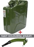 Metal Yakıt Bidonu 20 Lt ve Yakıt Doldurma Aparatlı