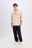 DeFacto Oversize Geniş Kalıp Kapüşonlu Sırt Baskılı Sweatshirt D0851AX24AUBG702