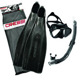 Cressi Pro Star Siyah Palet Maske Şnorkel Seti  45 - 46 No