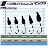Owner 11606 JH-83G Mebaru Dama Glow Lrf Jig Head 1 Gr 10 No