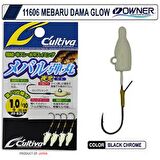 Owner 11606 JH-83G Mebaru Dama Glow Lrf Jig Head 1 Gr 10 No