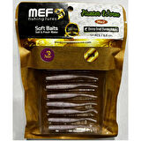 Mef Hunter Worm 5.5cm 10 Adet LRF Silikonu HW2 Beyaz Simli Glow