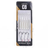 Caretta C8 8cm 5.5gr 5+3 Silikon Yem Silver Pearl