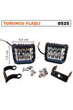Led Bar Off Road Delici 6 Led Beyaz Işık - Turuncu Flaşlı - Siyah Çerçeve 2 Adet - Otoaksesuarbizde
