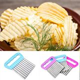 Renkli Cips Patates Doğrayıcı Şekilli Sebze Ve Meyve Dilimleyici Hamur Kesme Aparatı Sebze Doğrayıcı