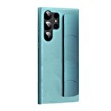 Global Samsung Galaxy S24 Ultra Uyumlu Premium  Case Parmak Askılı Telefon Kılıfı Açık Mavi WNE1083