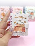 Capybara Tavşan Ayı Cırtlı Cep Boy Mini Not Defteri (7x8 cm) - Beyaz