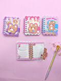 Hello Bear Cırtlı Cep Boy Sevimli Ayıcık Mini Not Defteri (7x8 cm) - Pembe