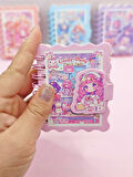Candy Sevimli Kız Cırtlı Cep Boy Mini Not Defteri (7x8 cm) - Pembe