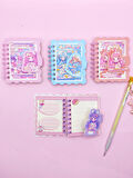 Candy Sevimli Kız Cırtlı Cep Boy Mini Not Defteri (7x8 cm) - Pembe