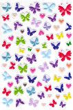 Sticker Kabartmalı A4 Boyutunda Stiker Defter, Planlayıcı Etiket-(lim535) - Pastel Kelebekler