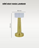 Gold Mini Uzay Masa Lambası - Dokunmatik - 3 Renk Işık