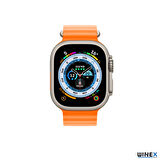 Global 42-49mm Yeni Nesil Apple Uyumlu Akıllı Saat Kordonu Silikon Turuncu WNE0983