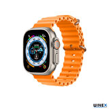 Global 42-49mm Yeni Nesil Apple Uyumlu Akıllı Saat Kordonu Silikon Turuncu WNE0983