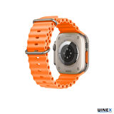 Global 42-49mm Yeni Nesil Apple Uyumlu Akıllı Saat Kordonu Silikon Turuncu WNE0983