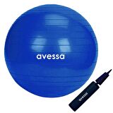 Avessa Pilates Topu 55 cm Gri Pompalı 