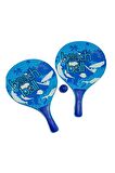 Plaj Tenis Raket Seti ( 2 Raket 1 Top) Mavi