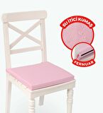 XPERMATE Fermuarlı Sandalye Minderi Su İtici Kumaş 40x40 cm Sünger Sandalye Minderi Bağcıklı Pembe